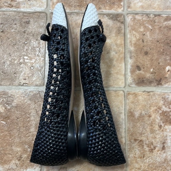 Delman Shana Woven Leather Flats with bow detail size 7 pin up feminine - Picture 5 of 12